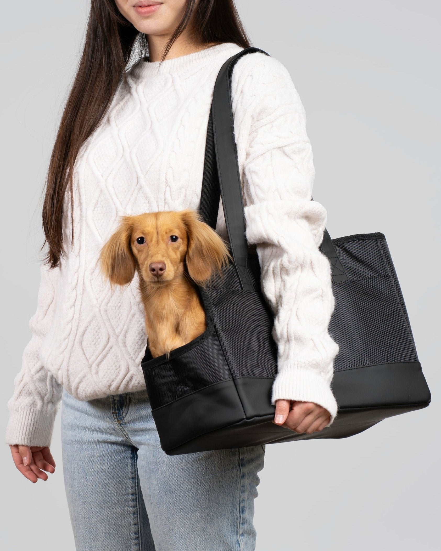 All-Black Pet Tote | Sleek City Carrier