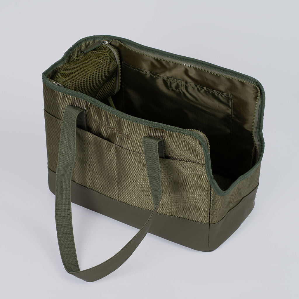 Olive Green Pet Tote Bag | Earth Tone Carrier