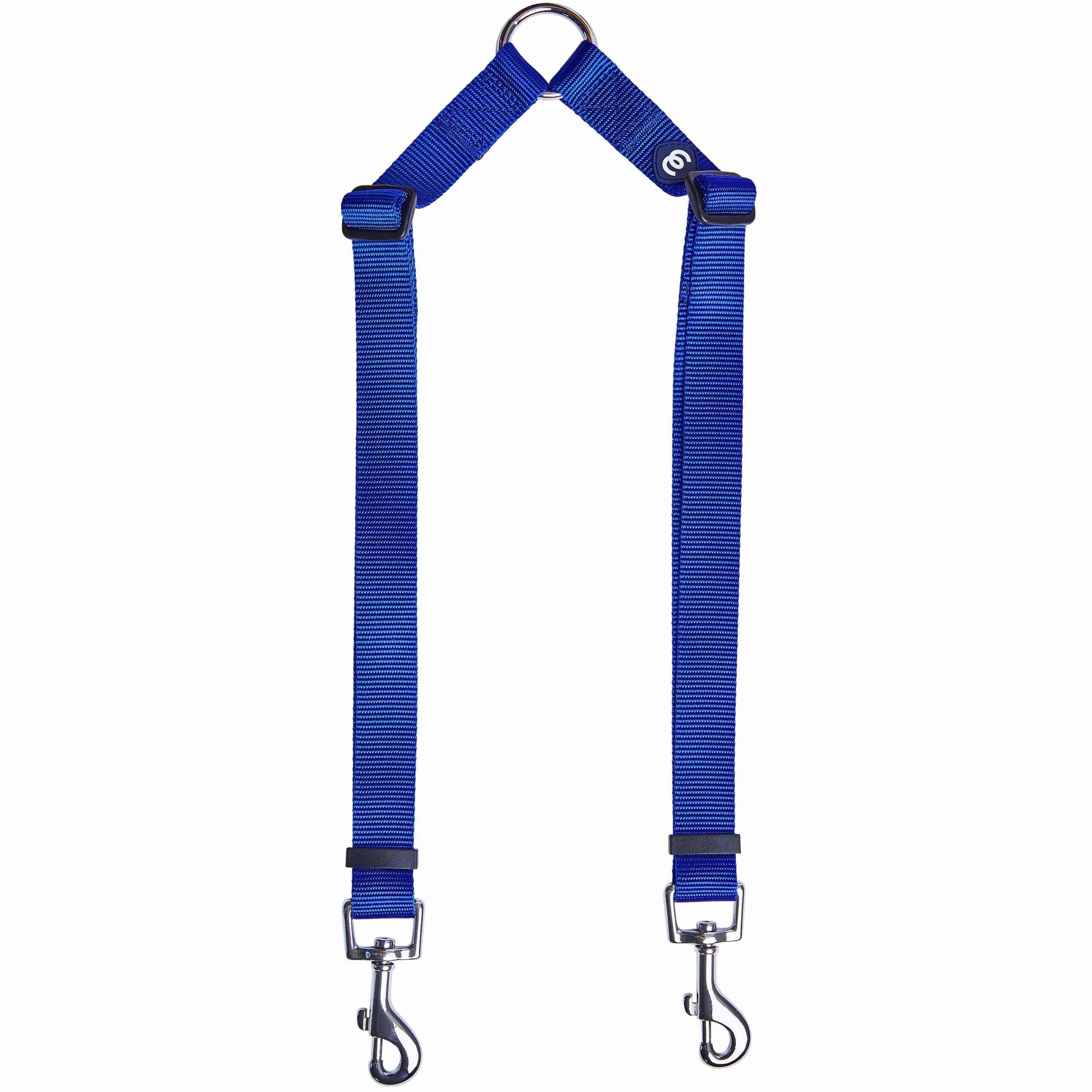 Double Dog Leash Coupler – Royal Blue Split Lead for Two Dogs (Small)