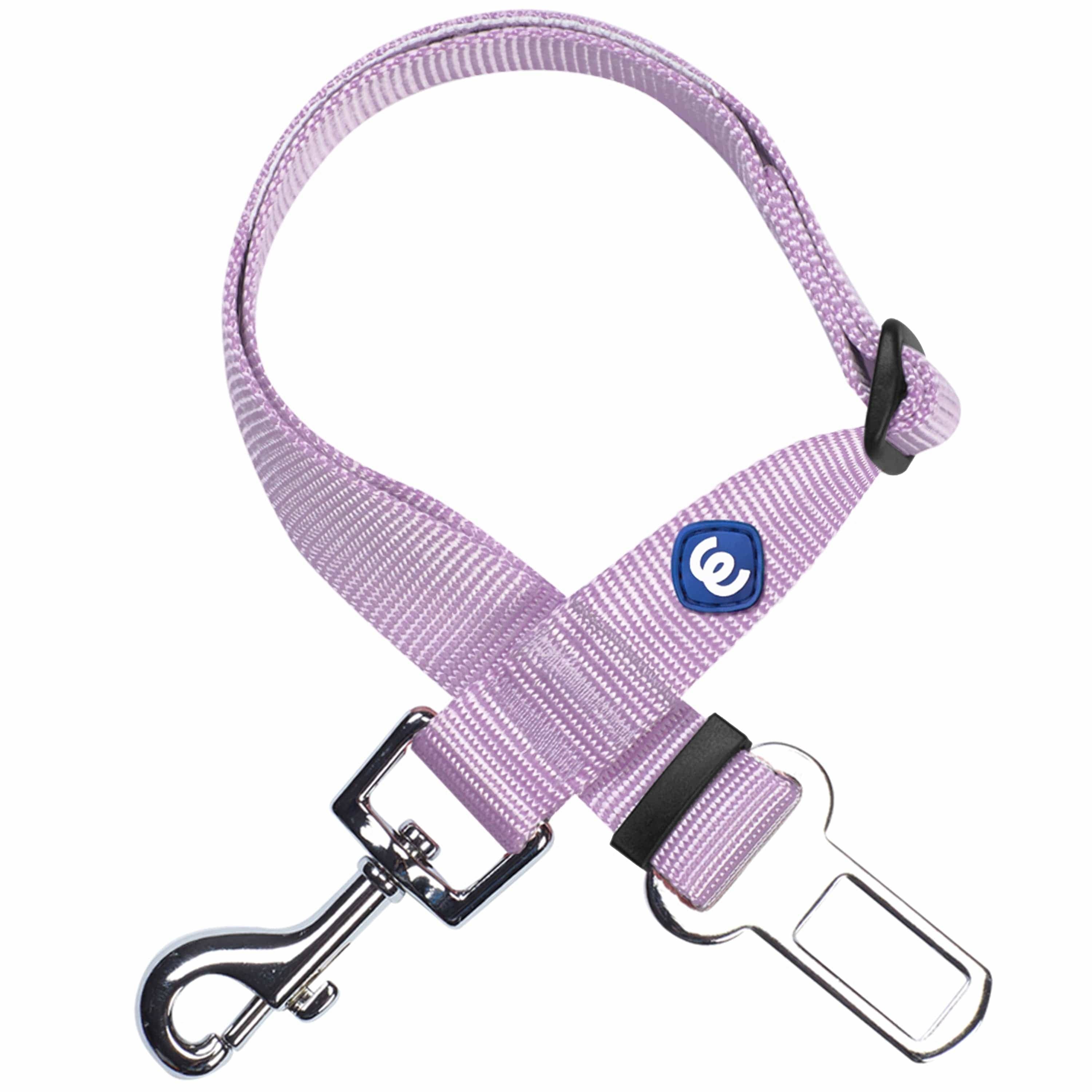 Active Dog Road-Trip Seatbelt – Lavender Adjustable Dog Car Safety Belt (Small)