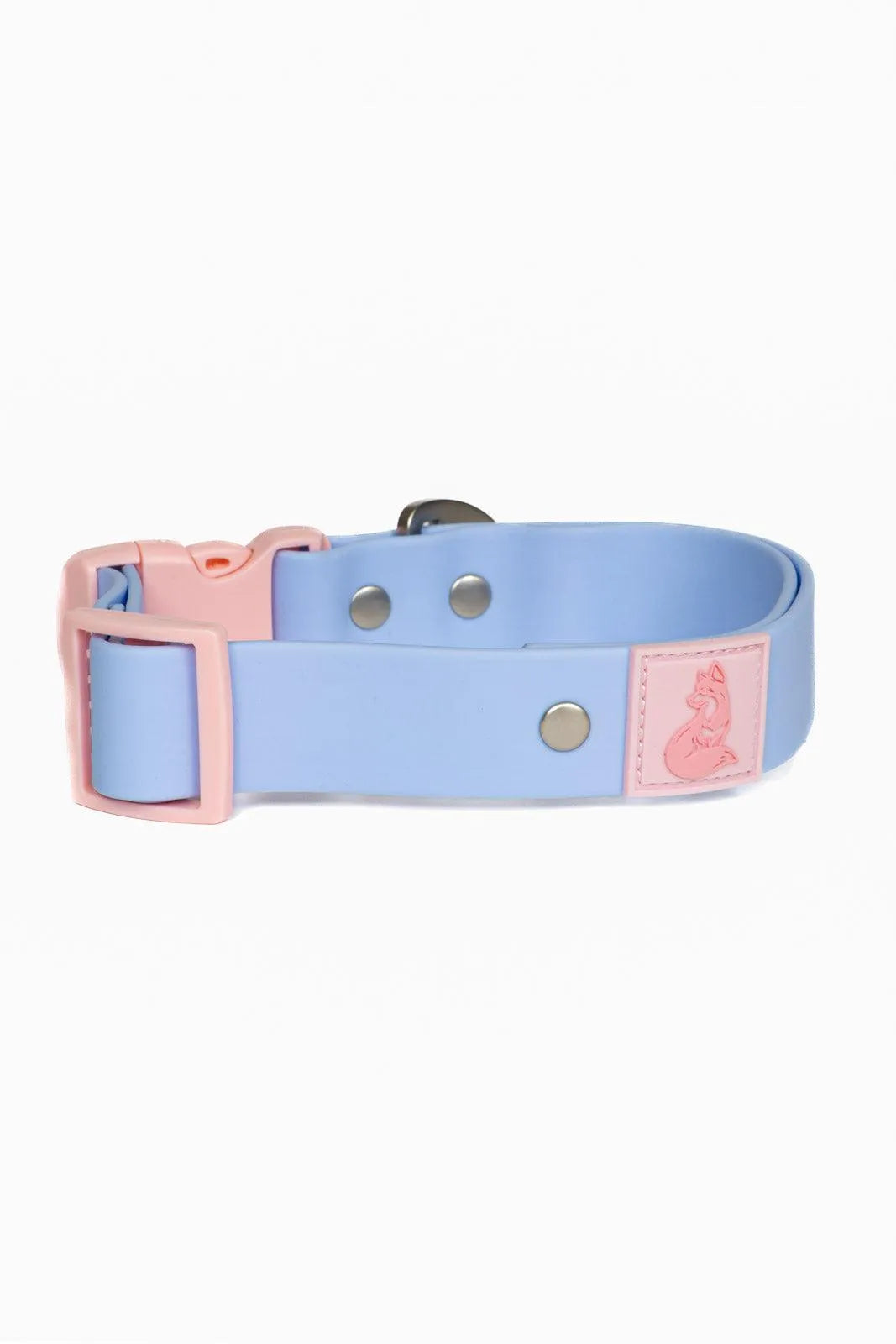Aria the Fox Blue Sky Orchid Waterproof Dog Collar | Light Blue & Pink