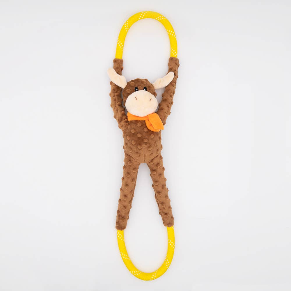 ZippyPaws RopeTugz Moose | Durable Rope Tug Toy