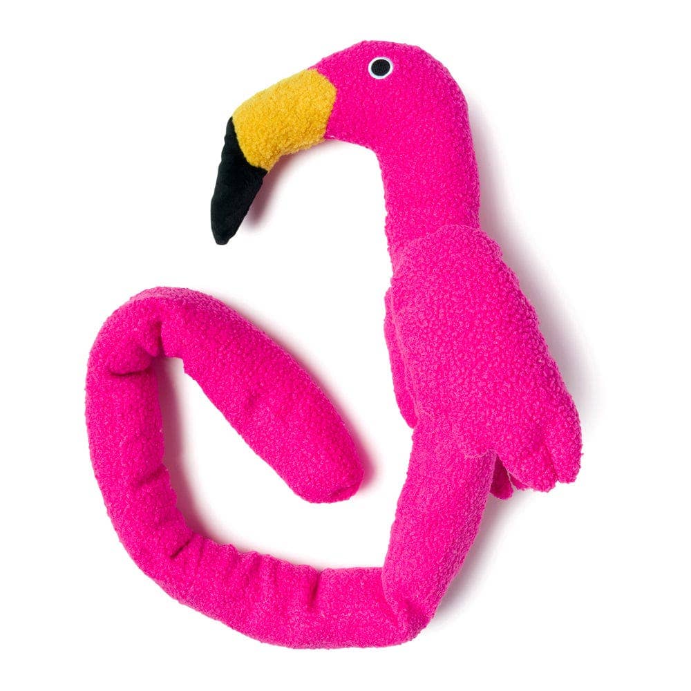 Twisty Flamingo Plush & Rope Dog Toy (fabdog)