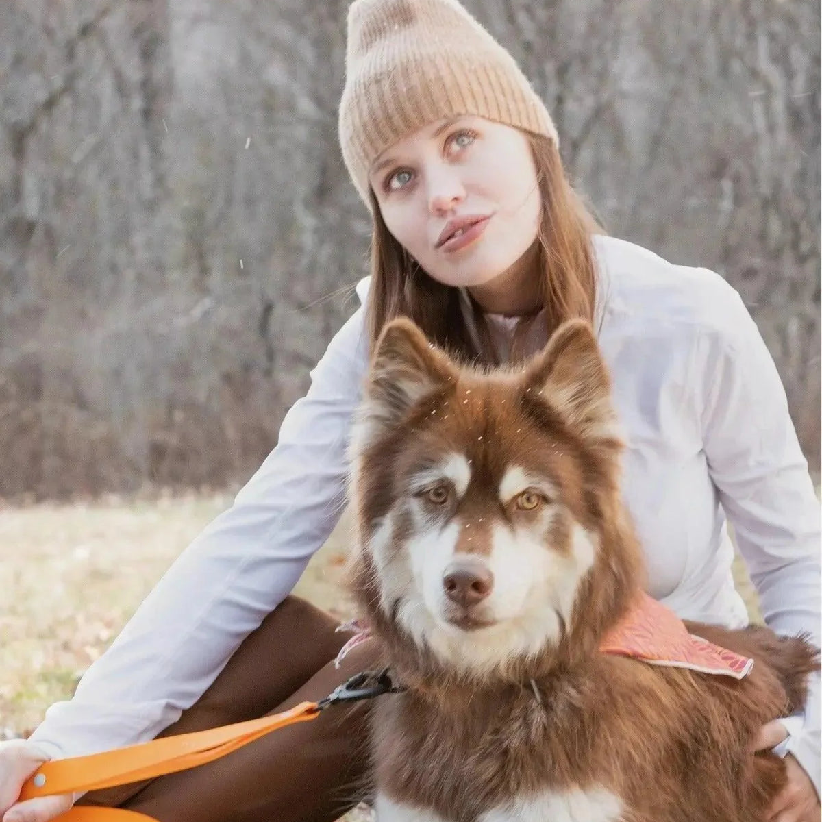 Aria the Fox Crimson Glow Waterproof Dog Leash | Bright Orange