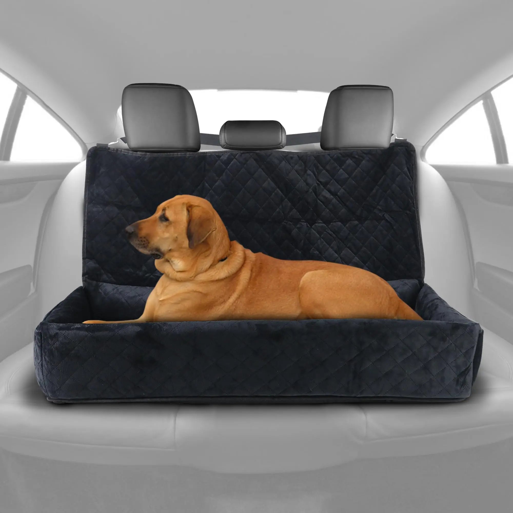 Deluxe Back Seat Dog Car Seat | Large Black Booster Bed