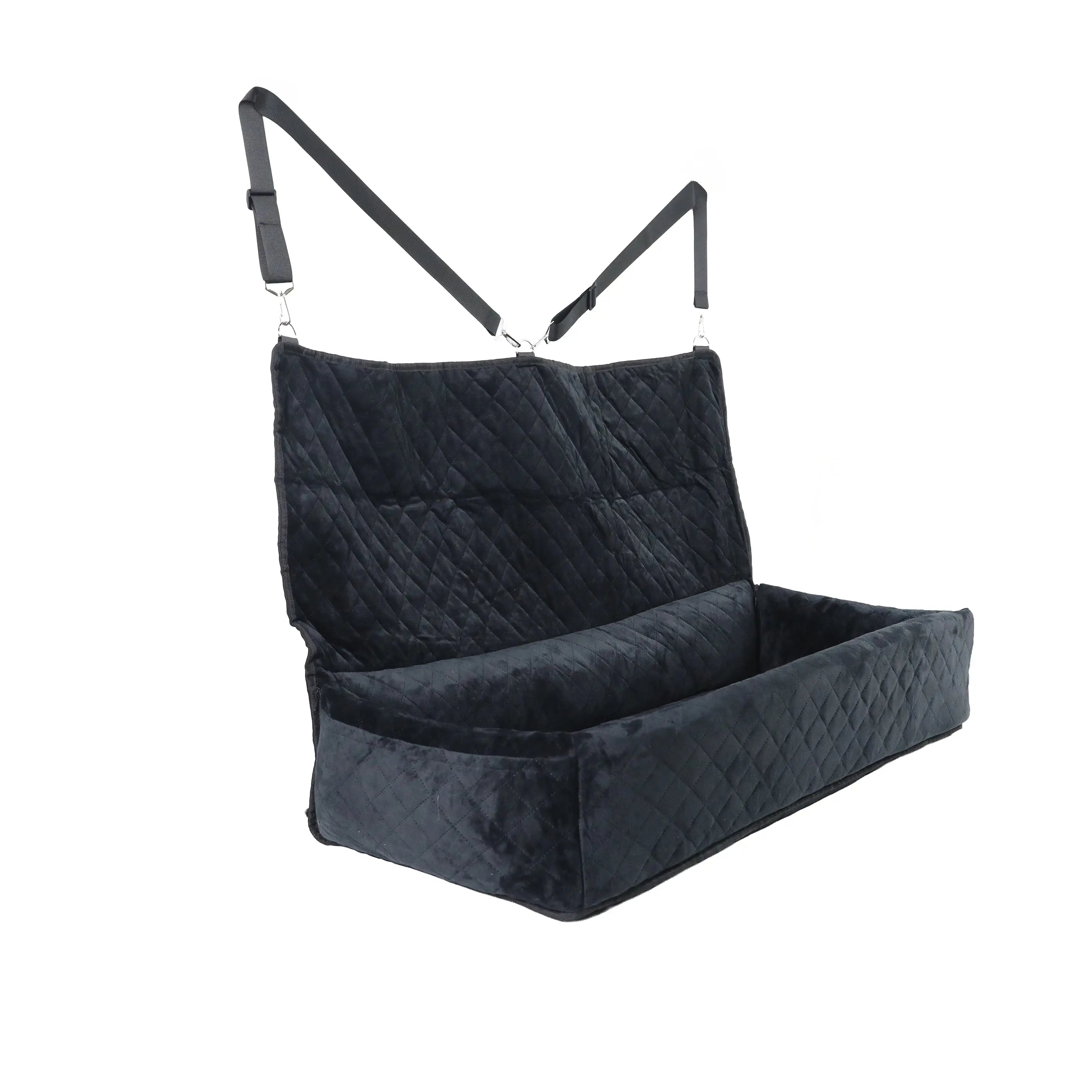 Deluxe Back Seat Dog Car Seat | Large Black Booster Bed