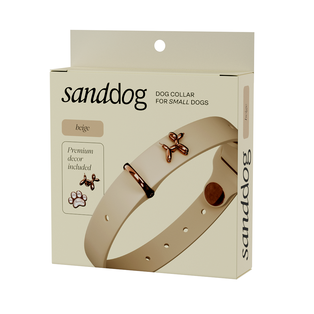 SANDDOG Ballon Beige Dog Collar | Premium Small Dog Collar