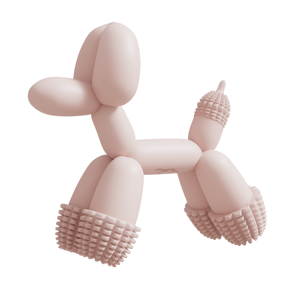 SANDDOG Balloon Dog Toy | Modern Pink Dental Chew for Small Dogs