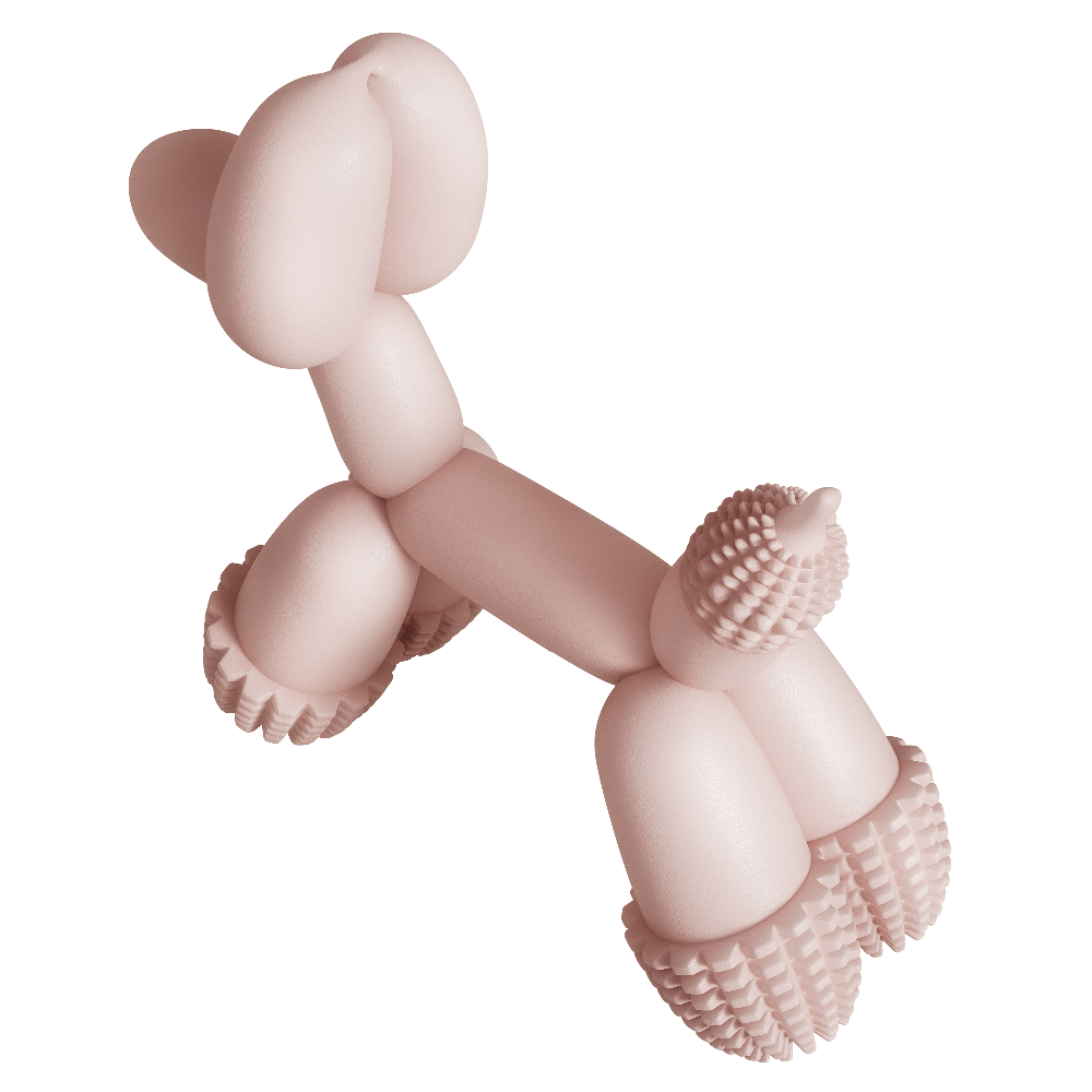 SANDDOG Balloon Dog Toy | Modern Pink Dental Chew for Small Dogs