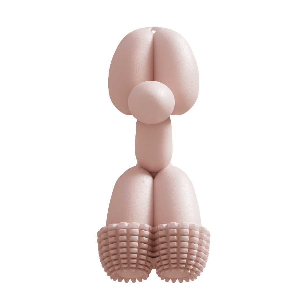 SANDDOG Balloon Dog Toy | Modern Pink Dental Chew for Small Dogs