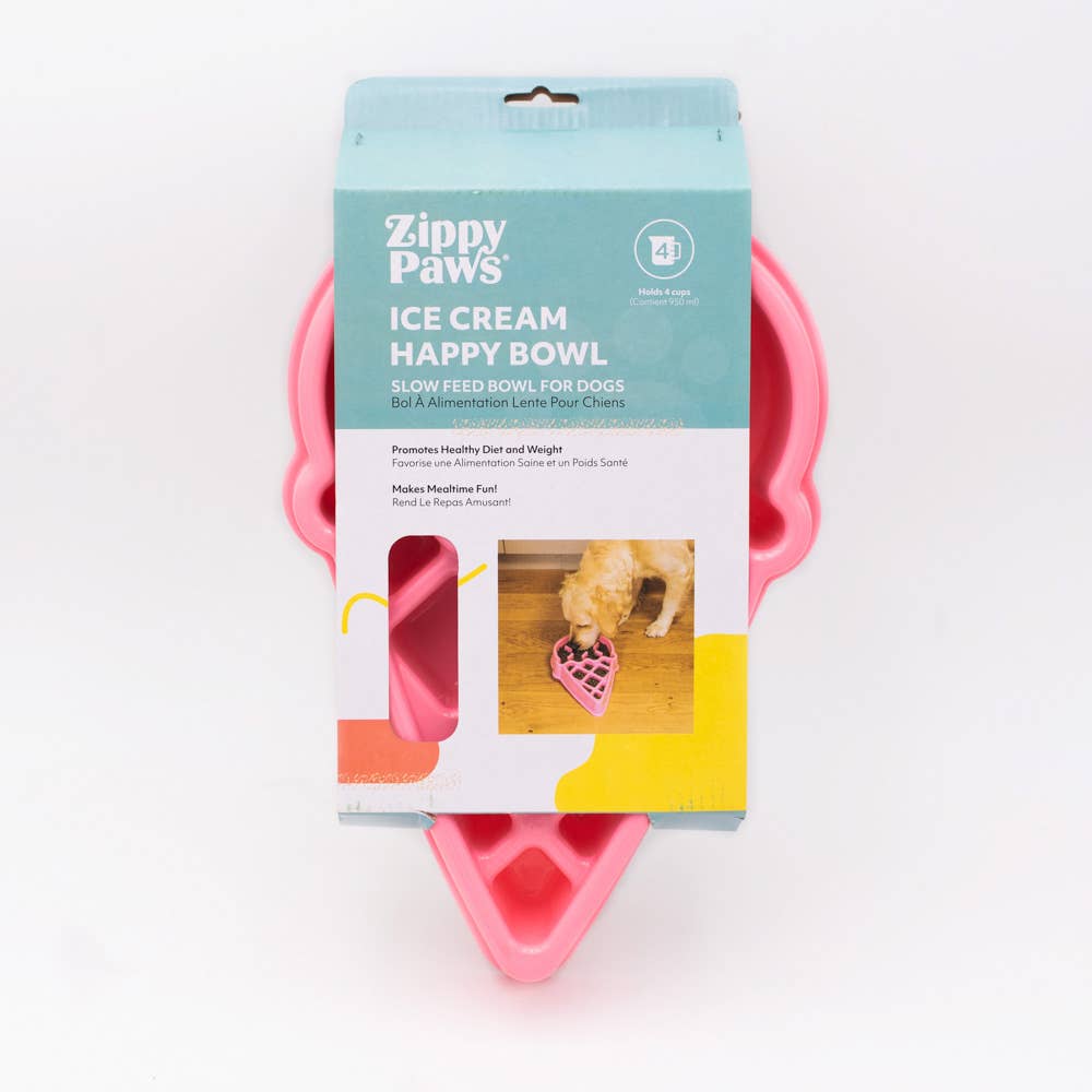 ZippyPaws Happy Bowl Ice Cream | Slow Feeder Dog Bowl