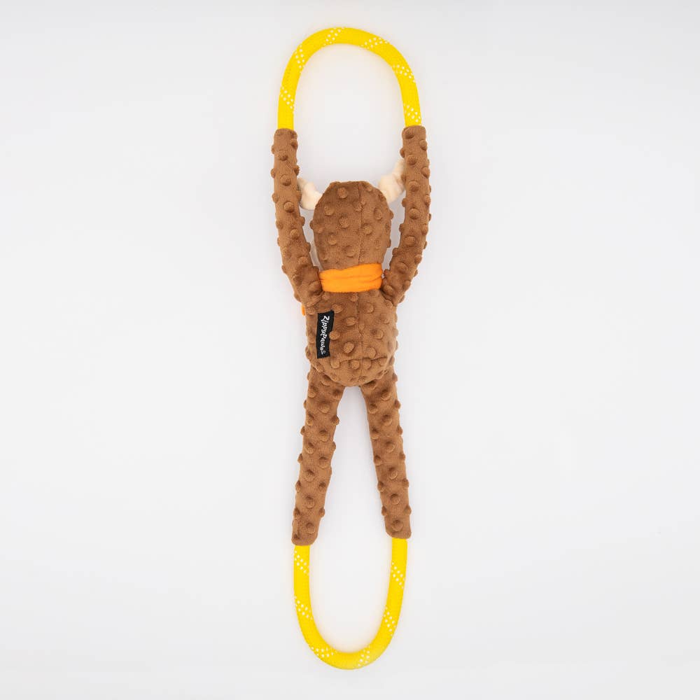 ZippyPaws RopeTugz Moose | Durable Rope Tug Toy
